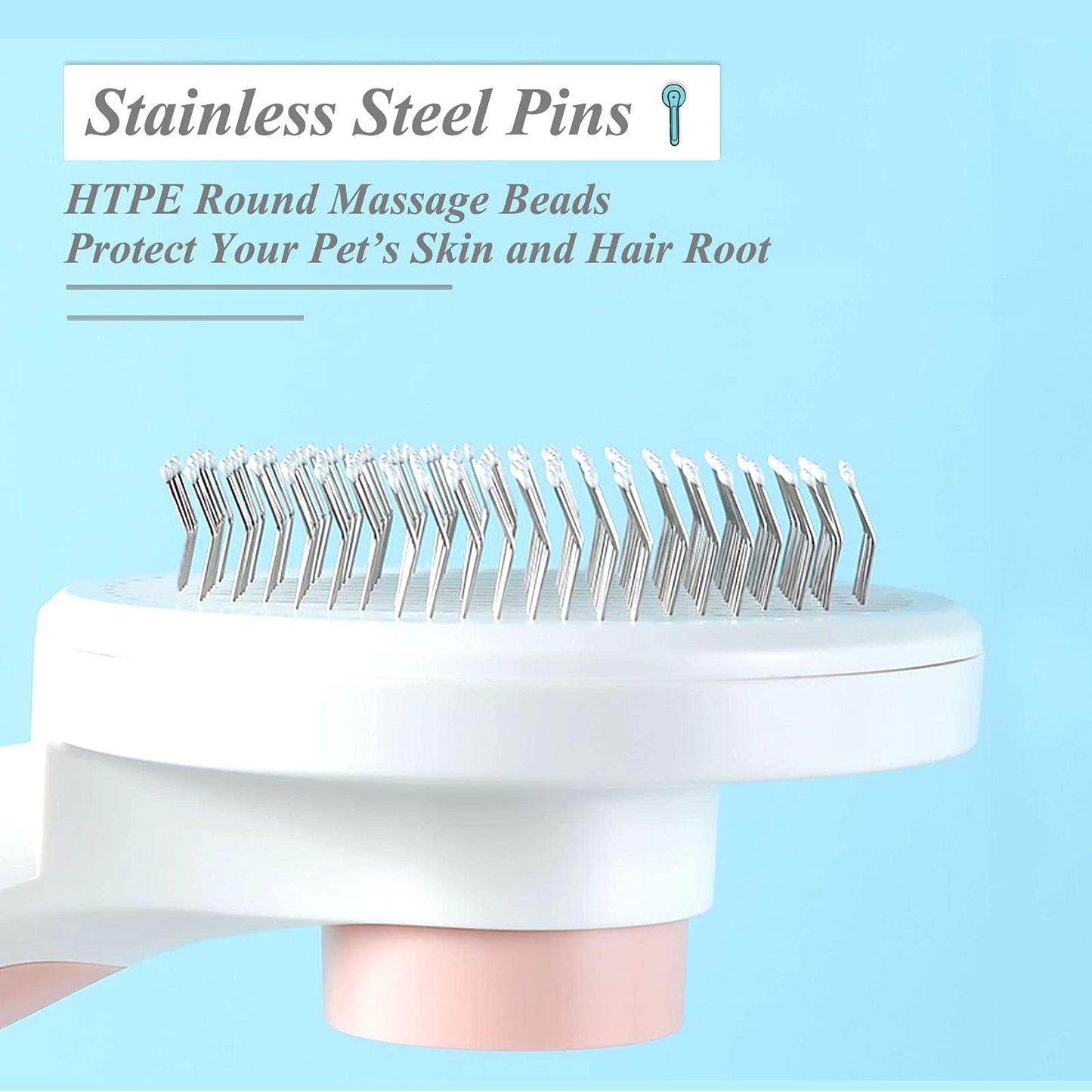 SimpleDot Pet Grooming Brush, Self Cleaning Slicker Brush for Dogs and Cats, Removes Undercoat Loose Hair, Mats, Tangled and Dirt, Massages, All Hair Types (Pink)