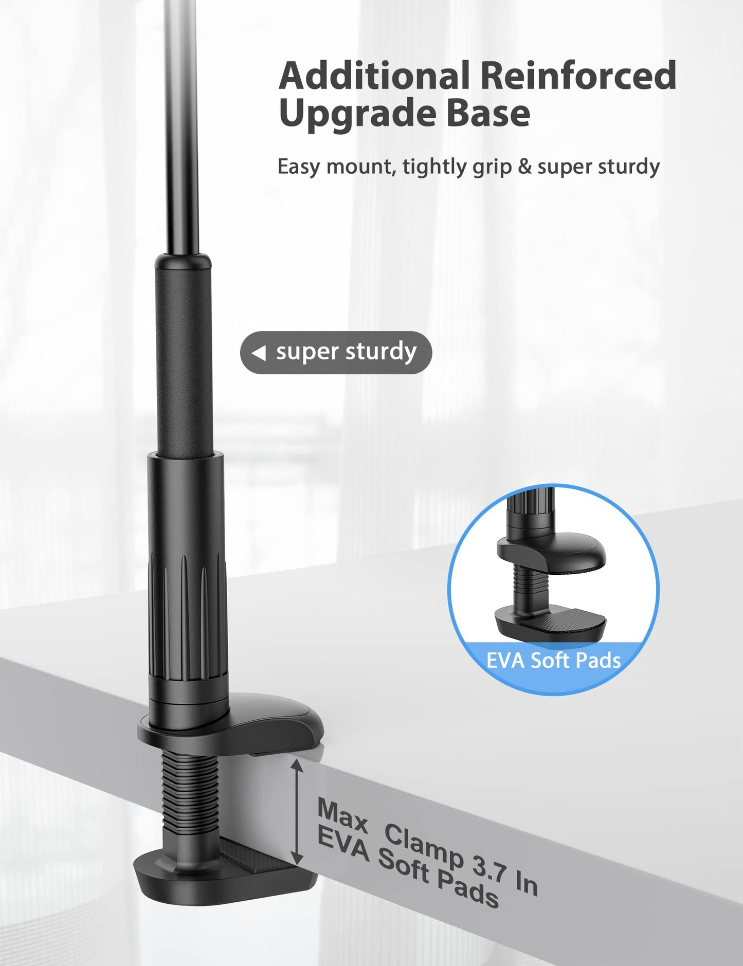 Tablet Stand Holder for Bed, Gooseneck Mount with Adjustable Flexible Arm Compatible with iPad Air Pro Mini, Samsung Tab, Nintendo Switch Kindle Other 4.7"-12.9" Device