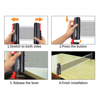 FBSPORT Ping Pong Paddle Set, Portable Table Tennis Set with Retractable Net,Rackets,Balls and Carry Bag for Indoor/Outdoor Games