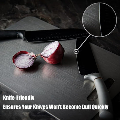 Titanium Cutting Board - 2025 New Upgrade 100% Pure Titanium Cutting Boards for Kitchen Double Sided Non Toxic Titanware Cutting Board,Hygiene Durable Dishwasher Safe Chopping Board (12"L x 9"W)