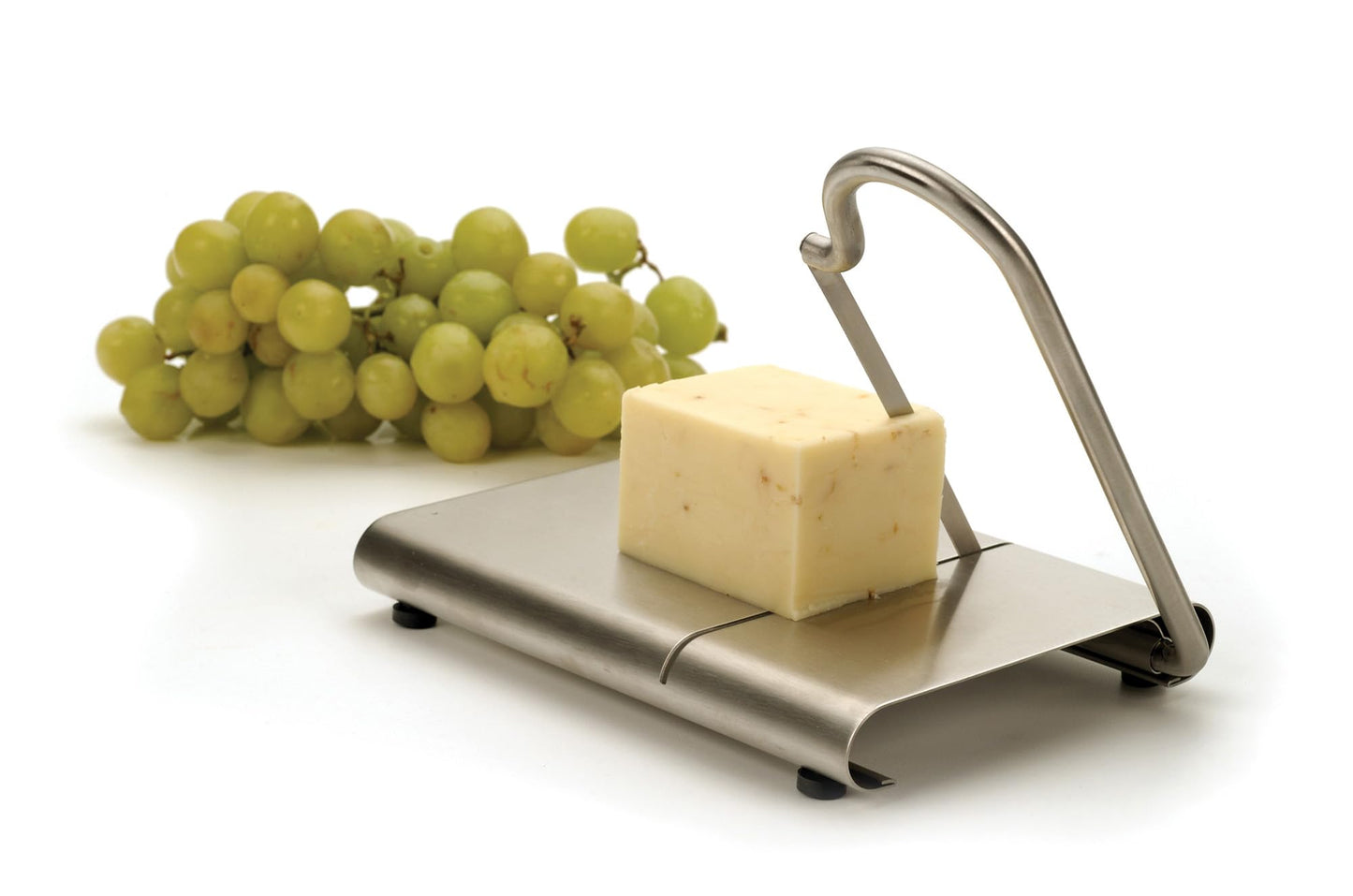 RSVP International Endurance Collection Cheese Slicer, Guillotine Style Sleek Modern Design, Stainless Steel Blade, Non-Skid Feet, Dishwasher Safe, 7x5.25" Base, 4" Blade