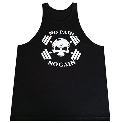 GZXISI Mens Skull Print Stringer Bodybuilding Gym Tank Tops Sleeveless Workout Shirt Fitness Vest (#2 Black, X-Large)