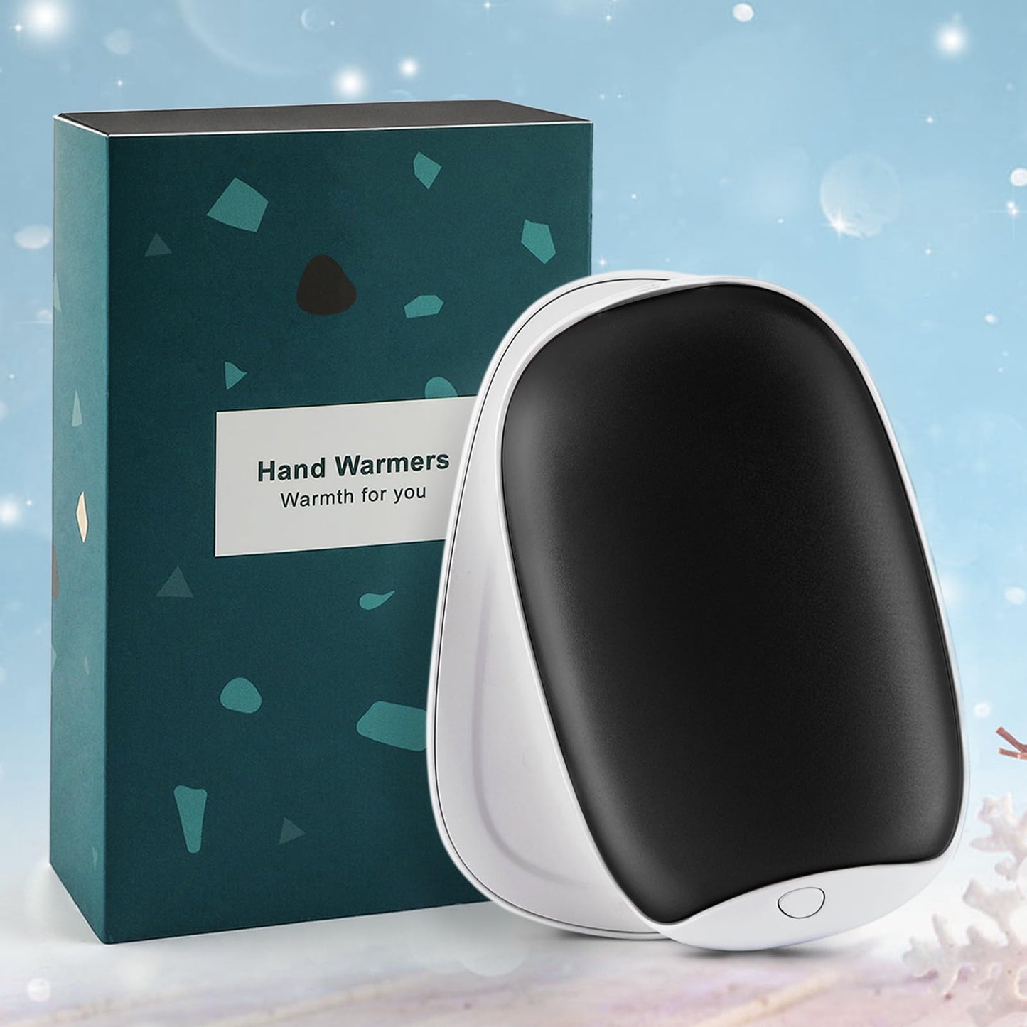 2 Pack Hand Warmers Rechargeable, 8000mAh Electric Portable Pocket Hand Warmer/Power Bank, Great for Outdoor Sports, Hunting, Golf, Camping, Warm Gifts for Women, Men (Dark Black)