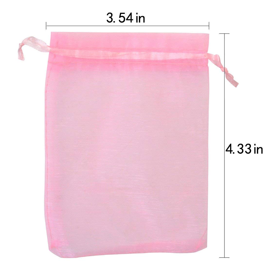Tojwi 50pcs Organza Bags-Mix Color 3.54''x4.33''(9x11cm) Satin Drawstring Organza Pouch Wedding Party Favor Gift Bag Jewelry Watch Bags