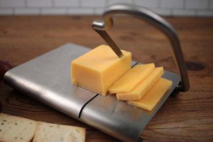 RSVP International Endurance Collection Cheese Slicer, Guillotine Style Sleek Modern Design, Stainless Steel Blade, Non-Skid Feet, Dishwasher Safe, 7x5.25" Base, 4" Blade