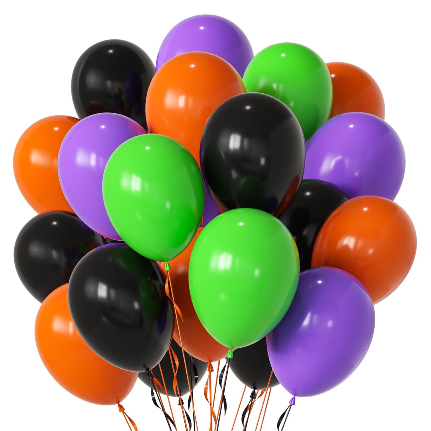 Halloween Party Balloons Set, Black Purple Orange Green Balloons 50Pcs 12inch Purple Orange Black Lime Green Balloon for Halloween party Celebration Birthday Spooky Ghost Party Decoration