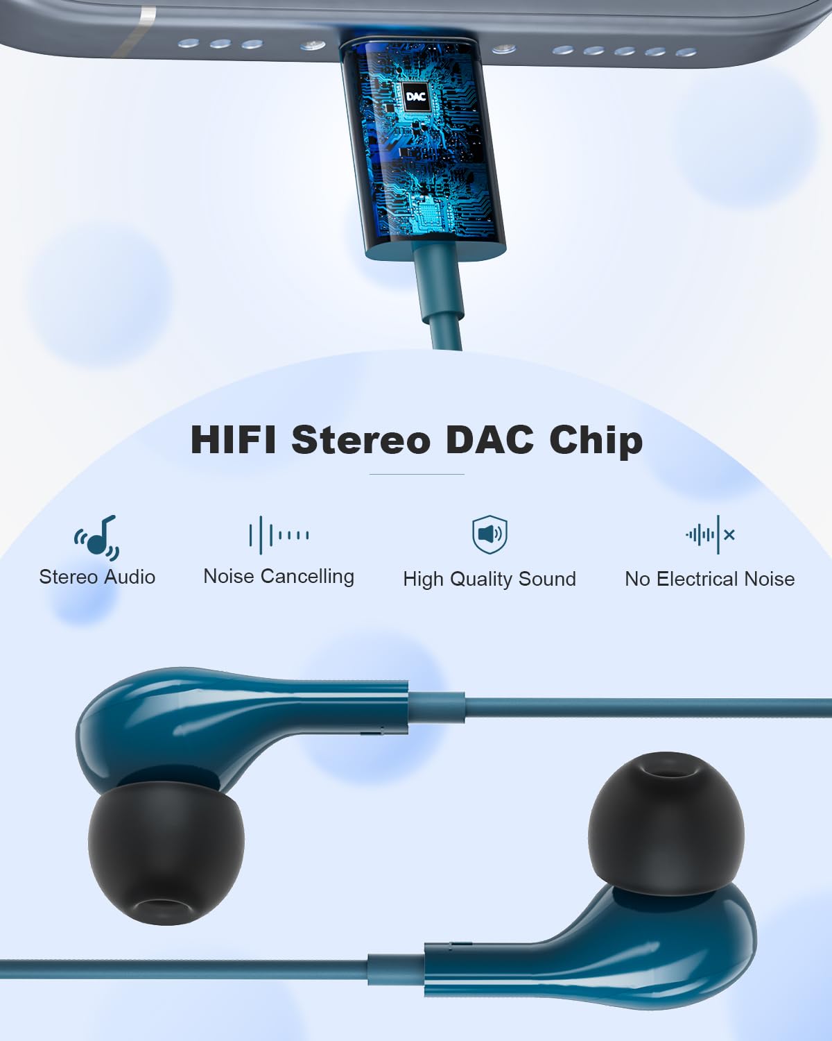 USB C Headphones Wired Earbuds Magnetic in-Ear Headphones C Type for Samsung Galaxy S24 S23 Ultra S25 S22 iPhone 15 16 17 Pro Max iPad Pro with Microphone HiFi Stereo for A56 A54 A35 A54 5g A16