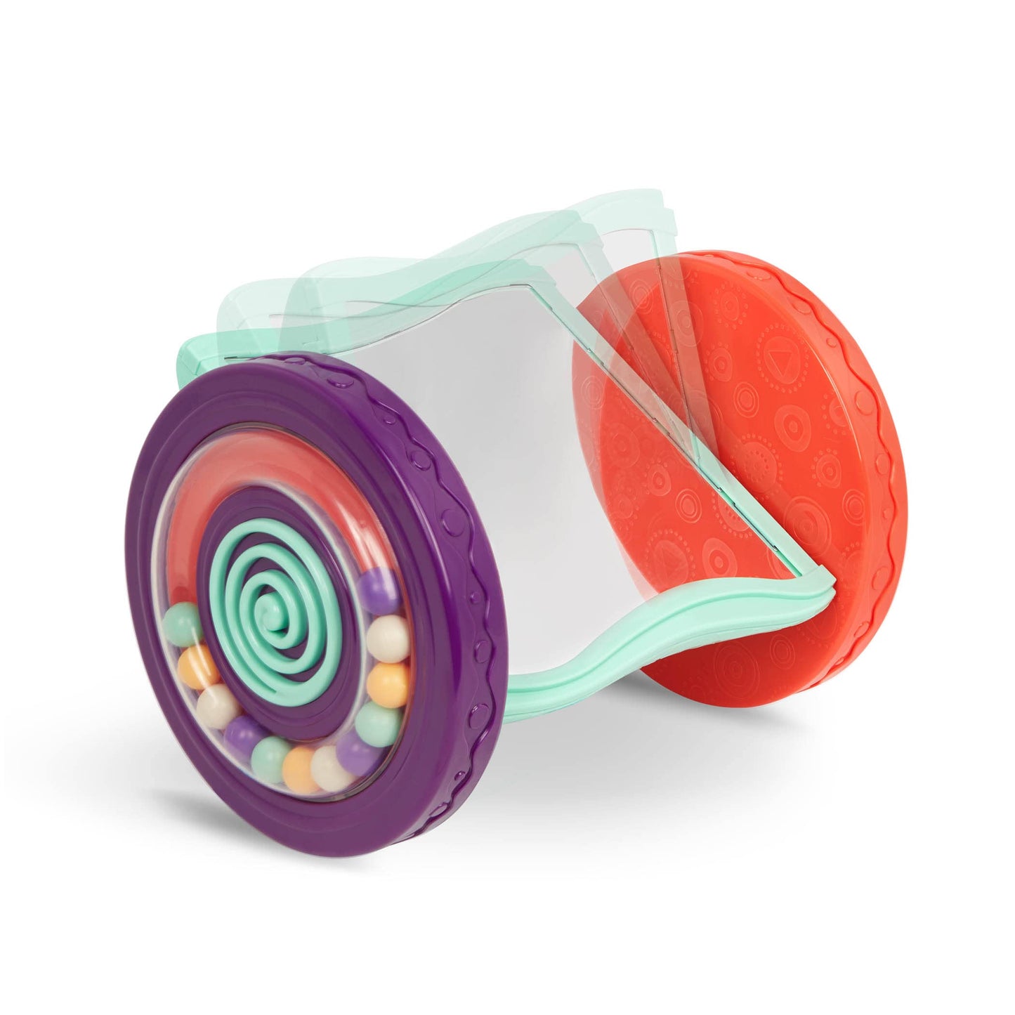 B. toys – Baby Toys Mirror with Rolling Sensory Wheels – Interactive Roly– Poly Mirror for Tummy Time & Crawling – Early Learning for Infant Development – 0+ Months