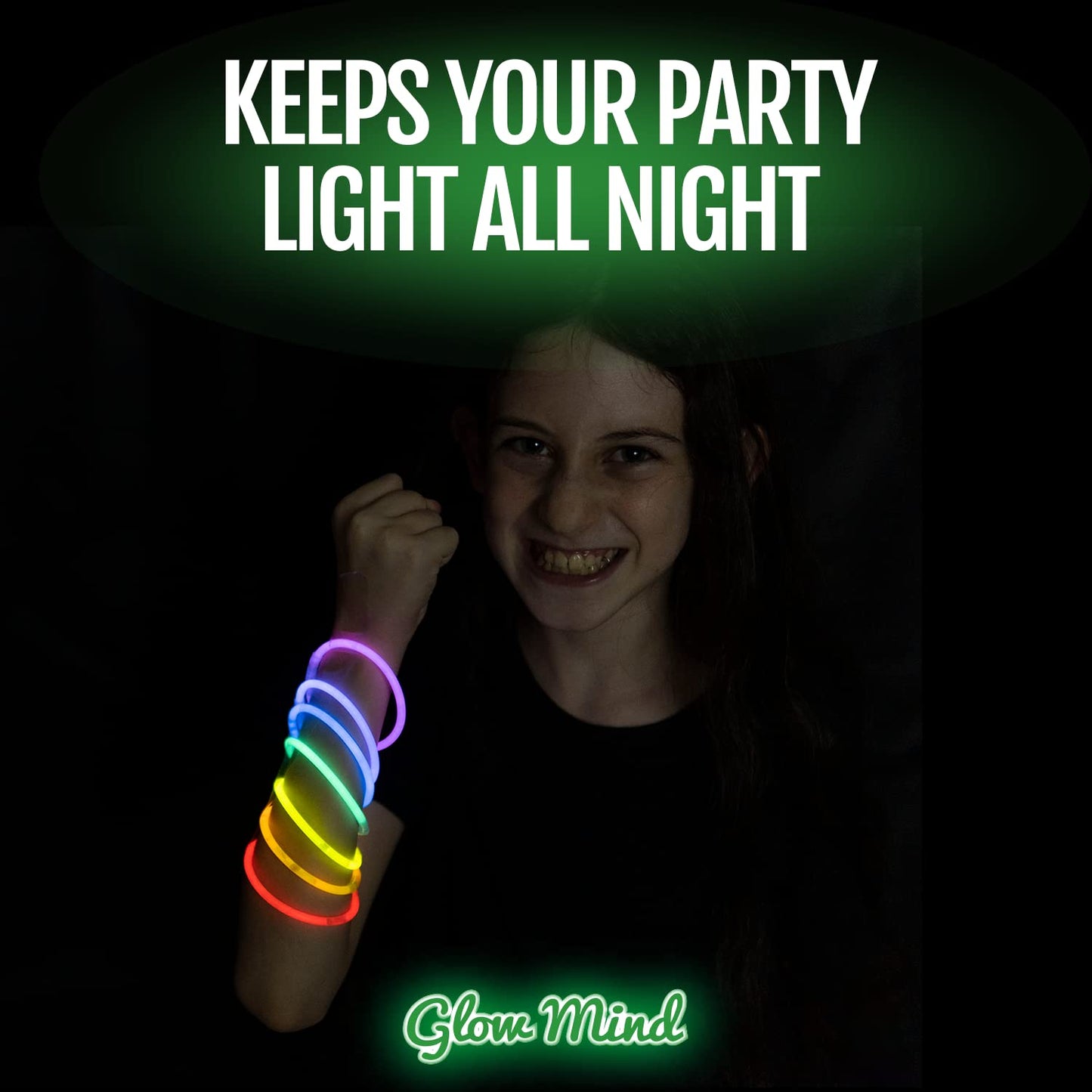100 Ultra Bright Glow Sticks Bulk Party Pack - Halloween Glow in the Dark Party Supplies Pack - 8" Glowsticks Party Favors with Bracelets and Necklaces