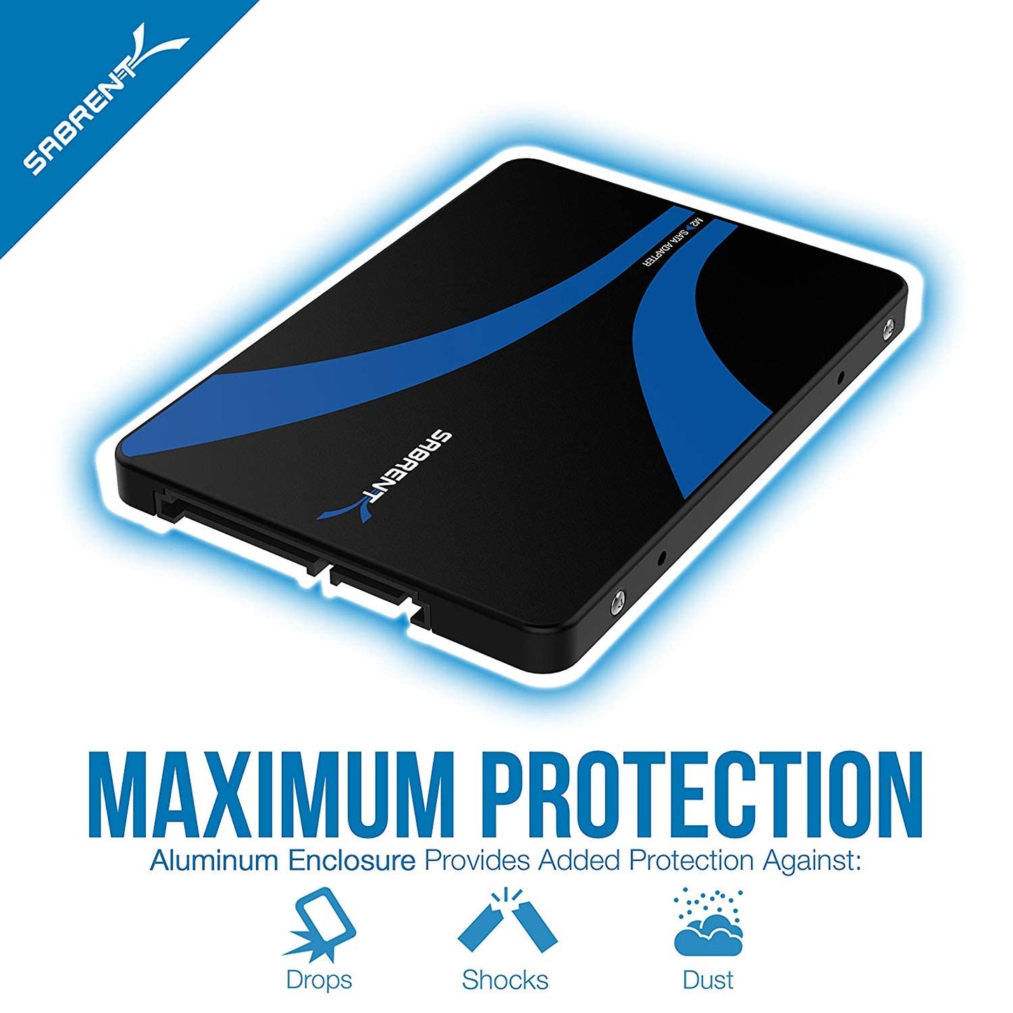 SABRENT M.2 SATA SSD to 2.5 Inch SATA III Aluminum Enclosure Adapter (EC-M2SA) [Not NVMe]