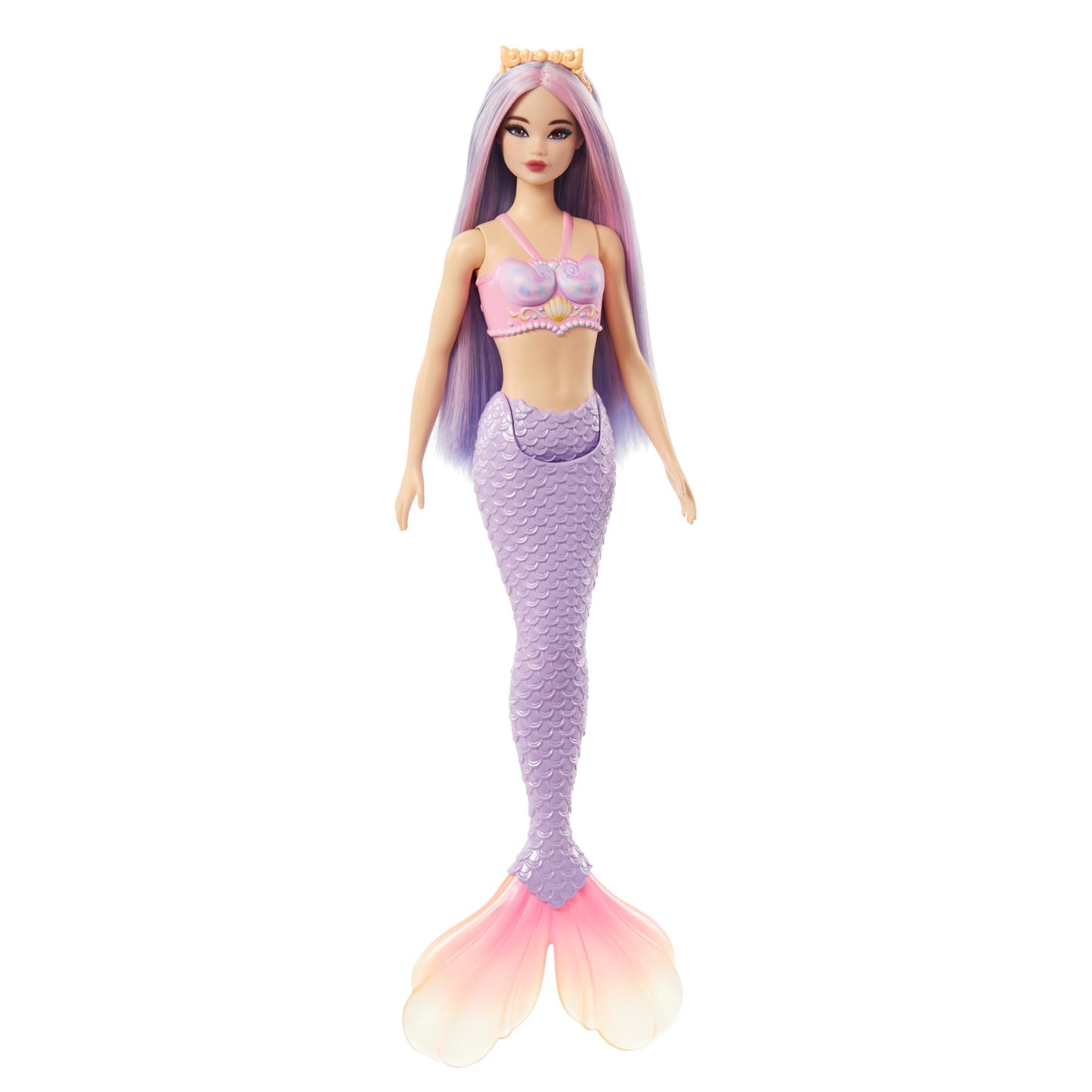 Barbie Mermaid Doll with Pink & Lilac Fantasy Hair & Headband Accessory, Toy with Shell-Inspired Bodice & Lavender Tail