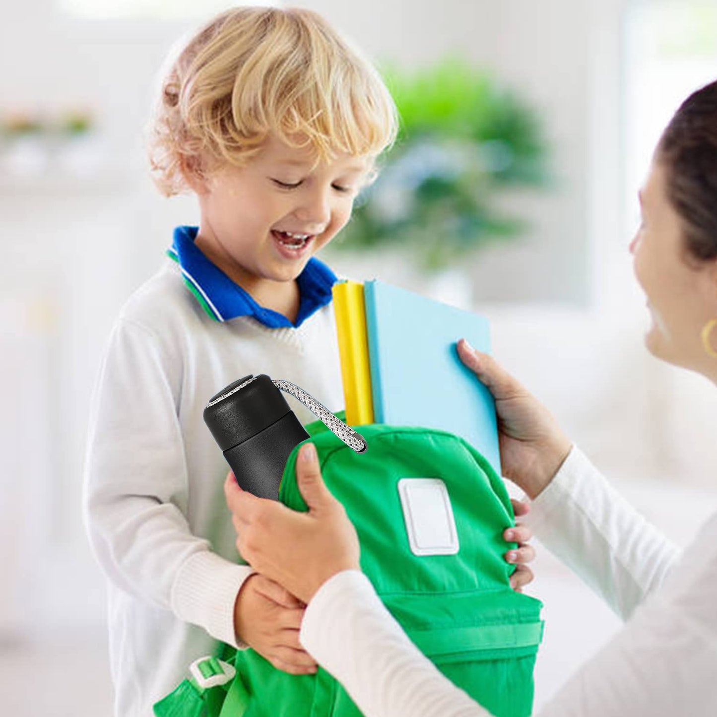 Water Bottles with Portable Lid，Hydro Insulated Thermal Flask for Hot or Cold Drinks 350ml Stainless Steel Metal Reusable Water Bottle for Kids, Adults, Midnight Black