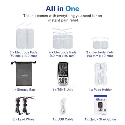Alcedo TENS Unit + EMS Combination Machine Muscle Stimulator for Pain Relief, Electric Rechargeable Pulse Massager with 41 Modes for Back/Neck Pain Therapy