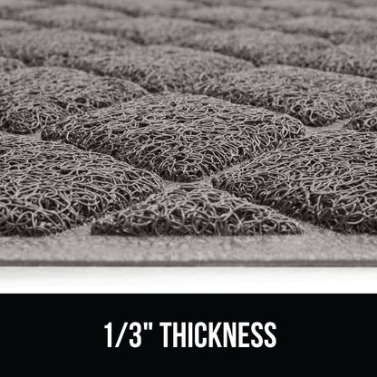 GORILLA GRIP Cat Litter Box Mat, Water Resistant, US Designed Kitty Litter Trapping Mats, Easy to Clean, Scatter Control, Less Mess and Clean Floors, Kitten Supplies for Indoor Cats, 24x17 Gray