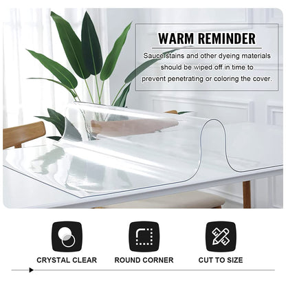 Royhom Clear Table Cover Protector 20 x 72 Inch, 2mm Thick Clear Plastic Table Cover Protector, PVC Desk Mat, Easy to Clean, Waterproof Tablecloth for Kitchen, Dinning Room