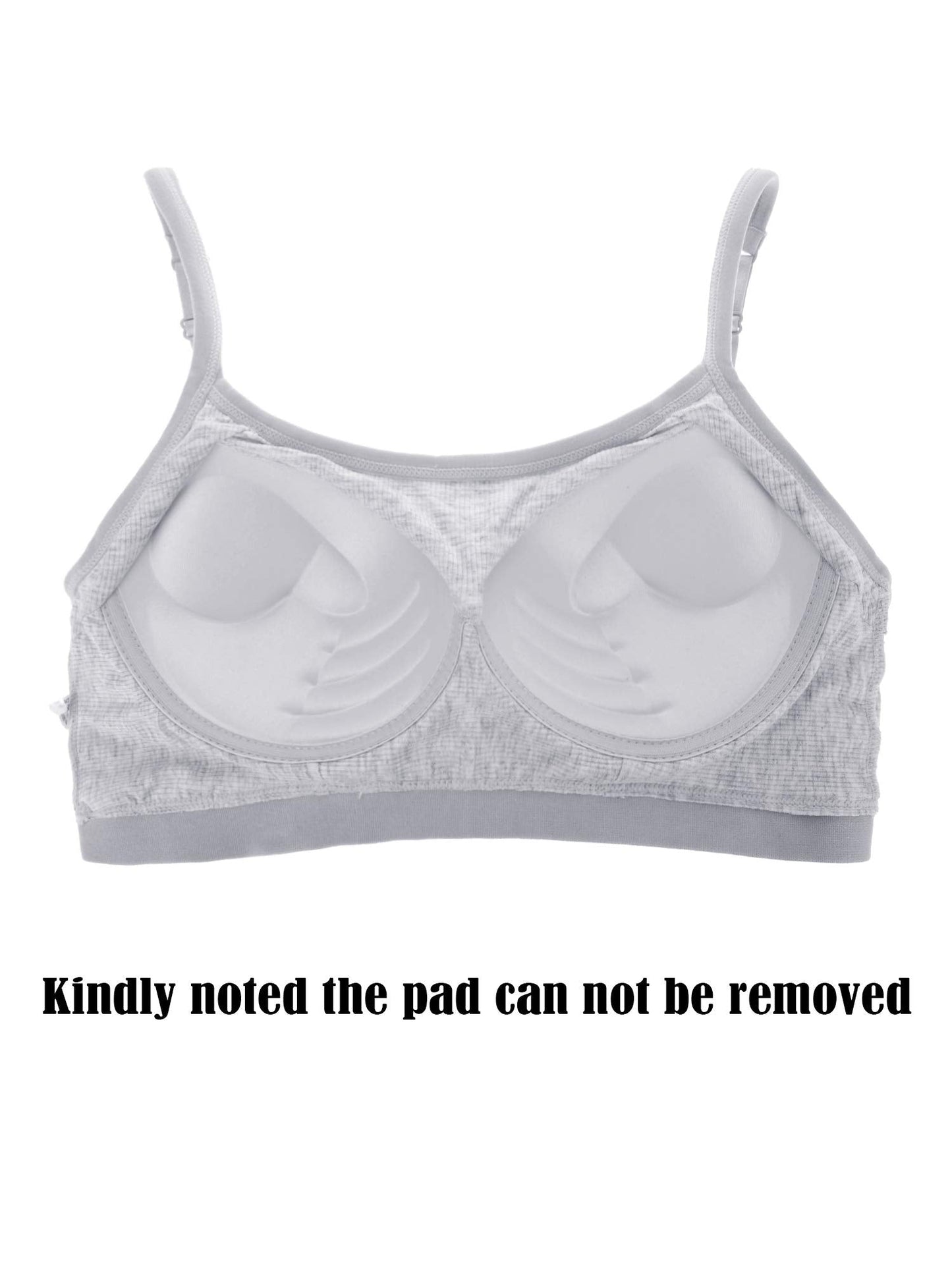 Boao 3 Pieces Mini Camisole Bra Padded Brassiere Tank Top Brassiere Women Sports Bra with Straps(Black, White, Grey,L)