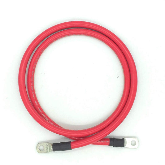 END GAME 2 AWG Gauge Marine Grade Battery Cables, Made in USA, Fully Assembled with Heavy Duty Tinned Lugs, 1ft-15ft Lengths Available (Single Red, 1.5ft - 5/16” Lugs)