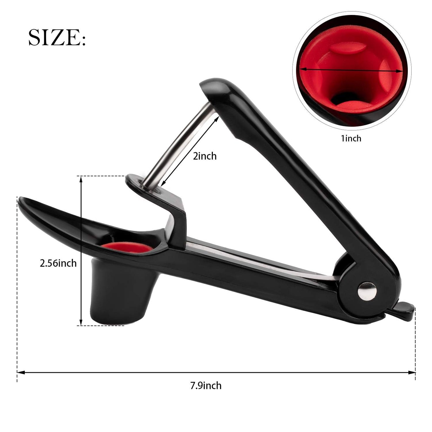 Cherry Pitter - Ordekcity Stainless Steel Cherries Corer Pitter Tool with Hand-held Push Design, Save Time & Space for Making Cherry Jam with Lock Design(Black)