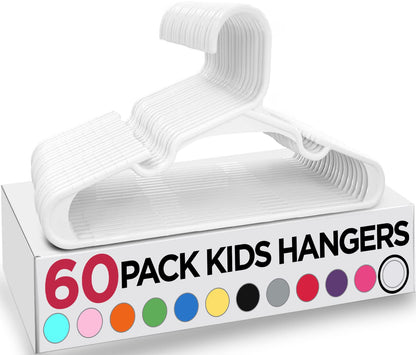 Utopia Home 60 Pack Kids Hangers - 11.5 Inch Plastic Baby Hangers for Closet - Childrens Hanger for Clothes & Infant Hanger for Closet (White)