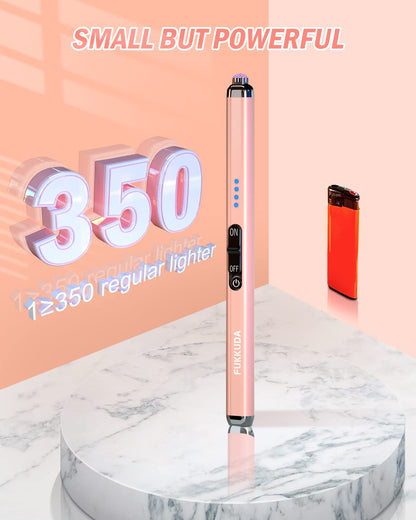 【Upgraded】 Dual Arc Electric Candle Lighter Rechargeable USB Lighter Plasma Arc Lighters for Candle (Rose Gold)