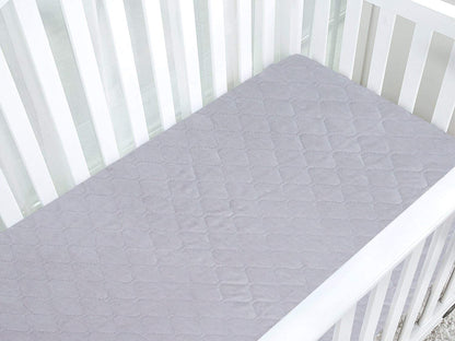 BlueSnail Quilted Waterproof Pack N Play Mattress Fitted Cover for Tollder, Portable Mini Crib Sheet, Comfortable and Breathable Playard Sheet (Light Grey)