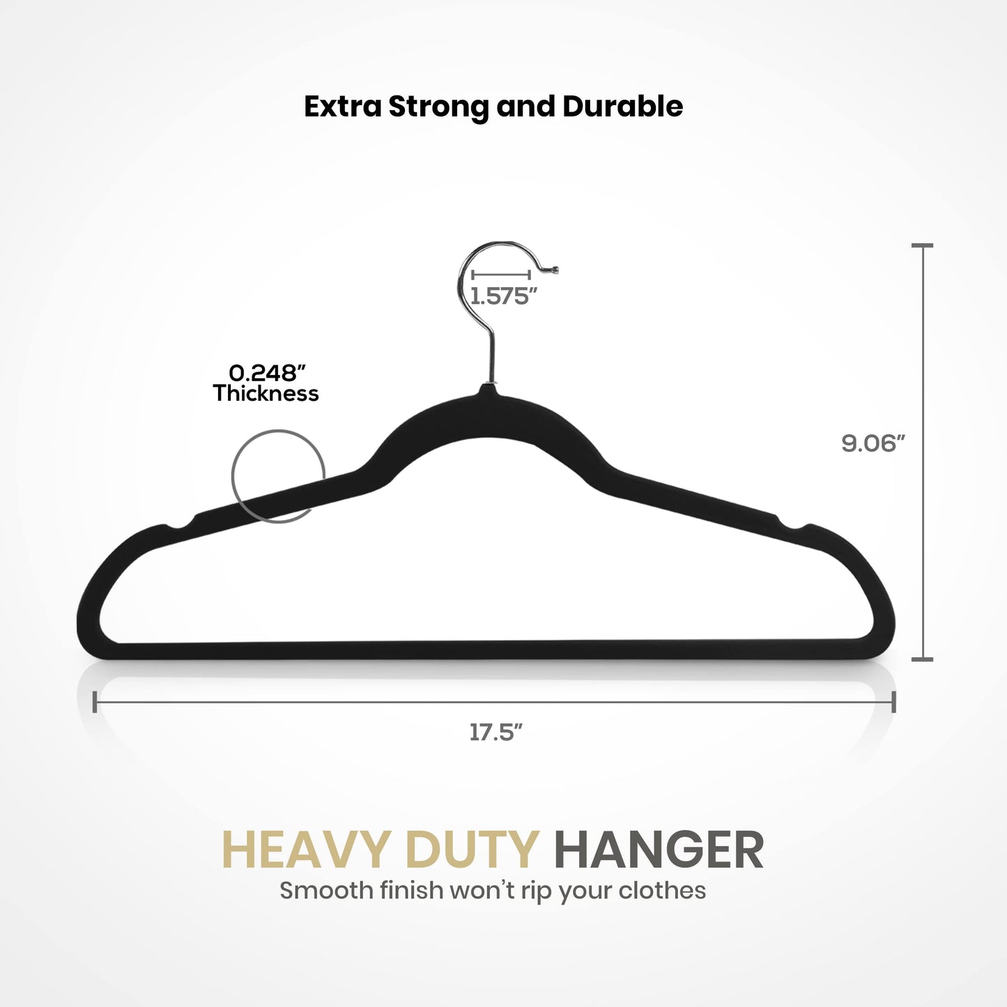 Utopia Home Velvet Hangers 50 Pack - Non-Slip Suit Hangers with 360 Degree Rotatable Hook - for Pants, Coats, Shirts & More (Black)