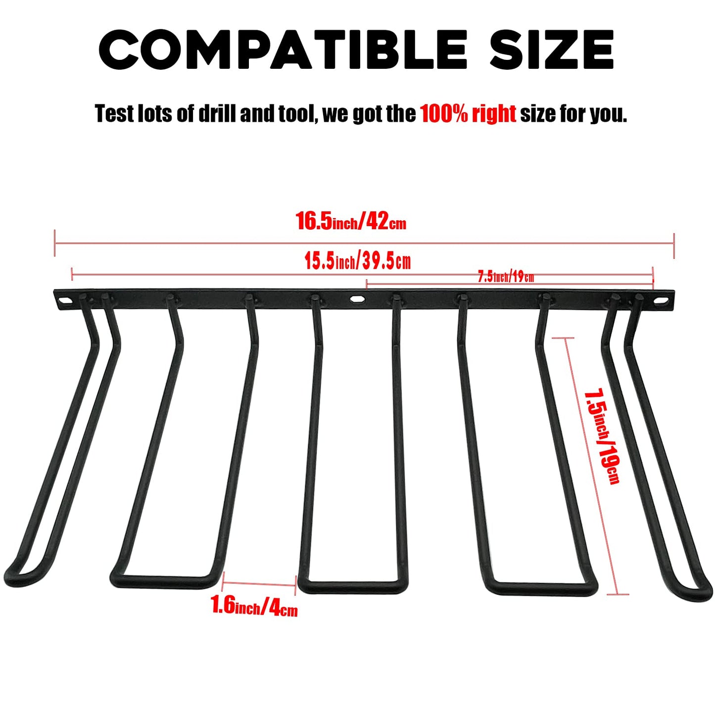 Vikerniel Drill Holder, Power Tool Organizer, Wall Mount 4 Cordless Metal Shelf Holder, Utility Storage Rack for Dewalt Cordless Tools for father day gifts