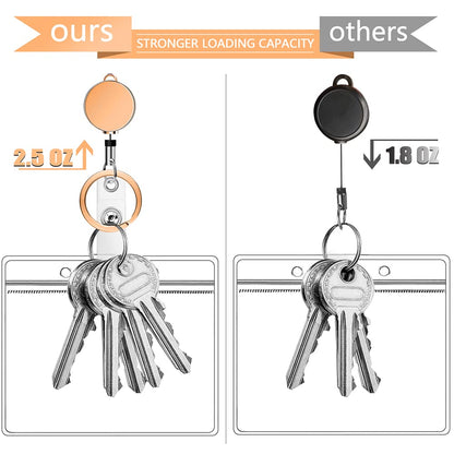 Retractable Lanyards for ID Badges and Keys, Cute Breakaway Teacher Lanyard with Badge Holders and Reels, Durable Silicone Beaded Lanyard for Women, Nurses, Office with 2 Waterproof Card Holders