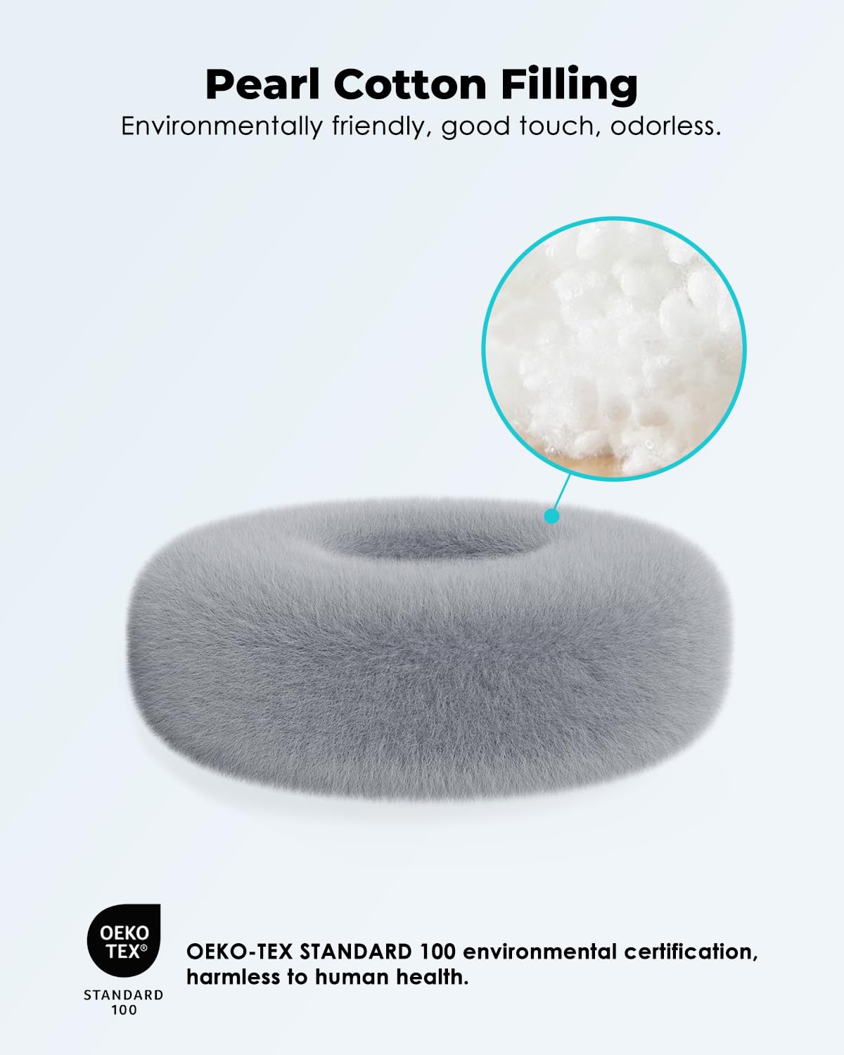 Viozon Tablet Stand Pillow, Compatible with 4.7"-13" Phone/Tablet, iPad, iPhone, Samsung, Google, Kindle, 360°Adjustable Phone Holder for Bed with Soft Plush Fabric, and Detachable Bowl, Grey