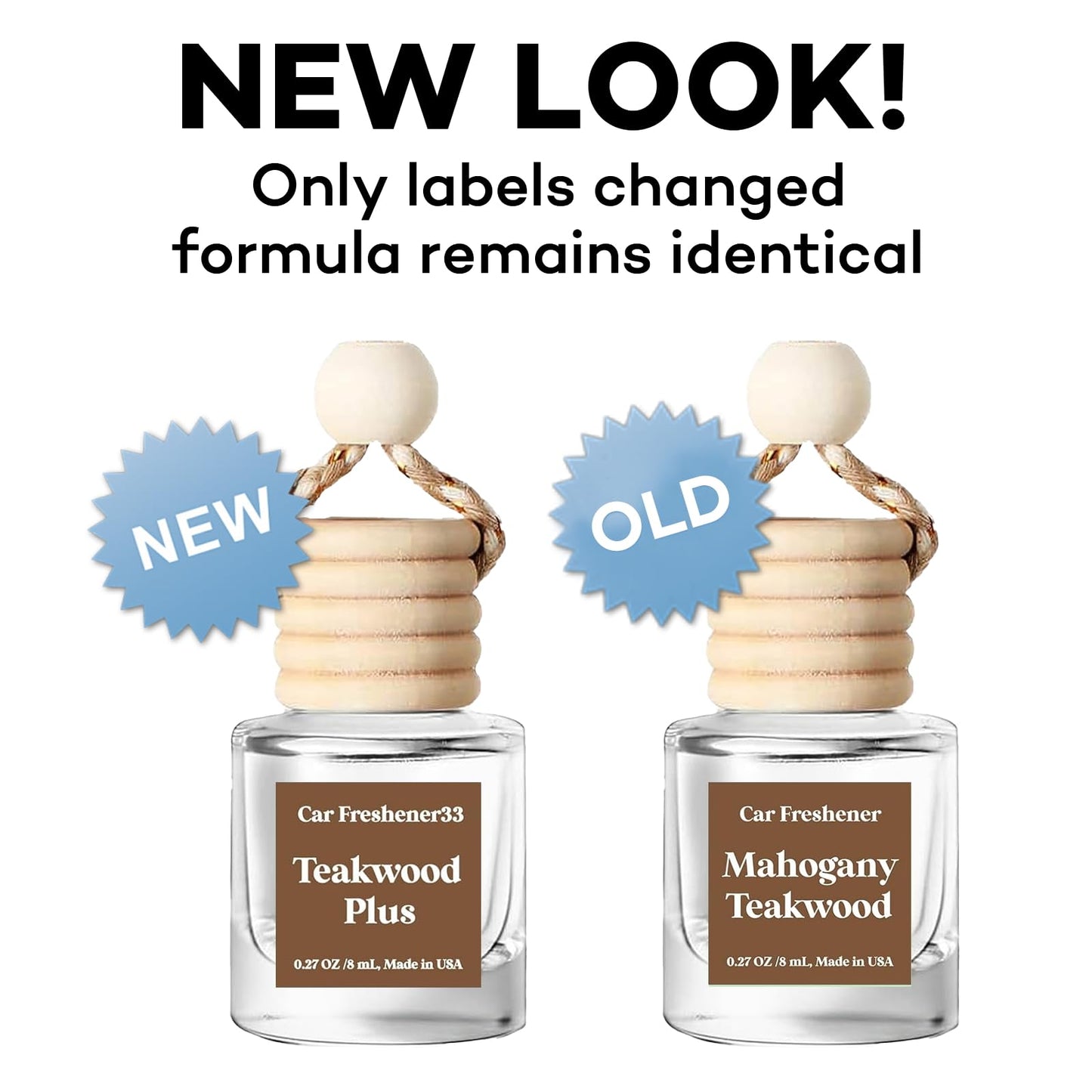 Car Air Freshener Hanging 2 Pack,Mahogany Teakwood Essential Oil Diffuser for Car, Car Air Freshener Cute, 45+ days Long Lasting Air Freshener for Car And Women, car accessories Made in USA