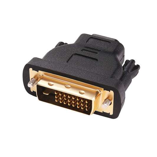 DTech DVI to HDMI Adapter DVI Male to HDMI Female Bi-Directional DVI-D Port Converter 4K 1080P Gold Plated Connector