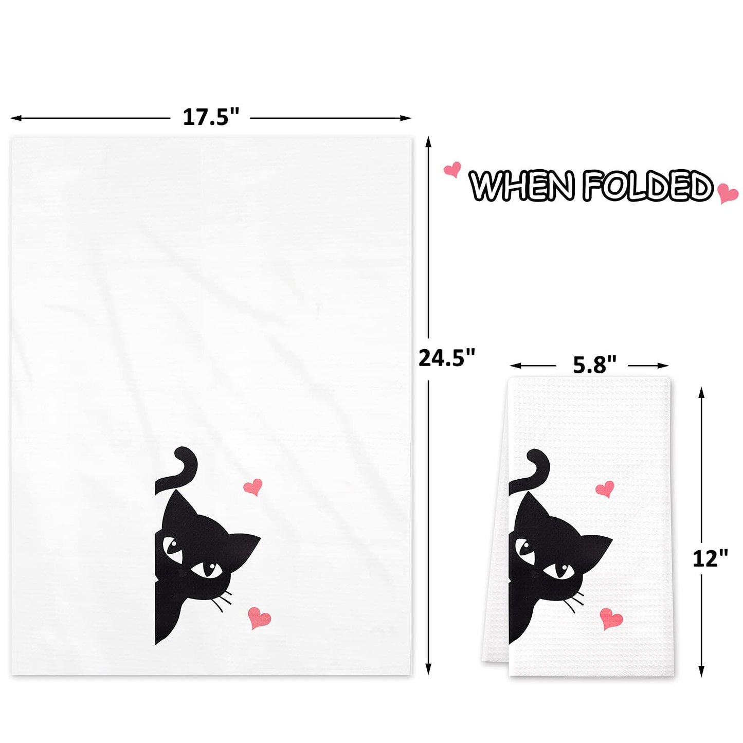 Vansolinne Cute Cats Microfiber Bath Towels Set of 4, 18in x 24in, Perfect for Cat Lovers, Housewarming Gifts