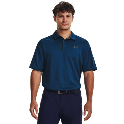 Under Armour Men's Tech Golf Polo, (426) Varsity Blue / / Pitch Gray, Small Tall
