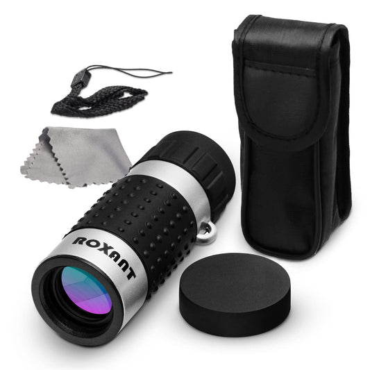 Roxant Mini Monocular Telescope - High Definition Ultra Light Pocket Telescopes - Includes Compact Monoculars, Neck Strap & Cleaning Cloth, Monoculars for Adults, High Powered Handheld Telescope