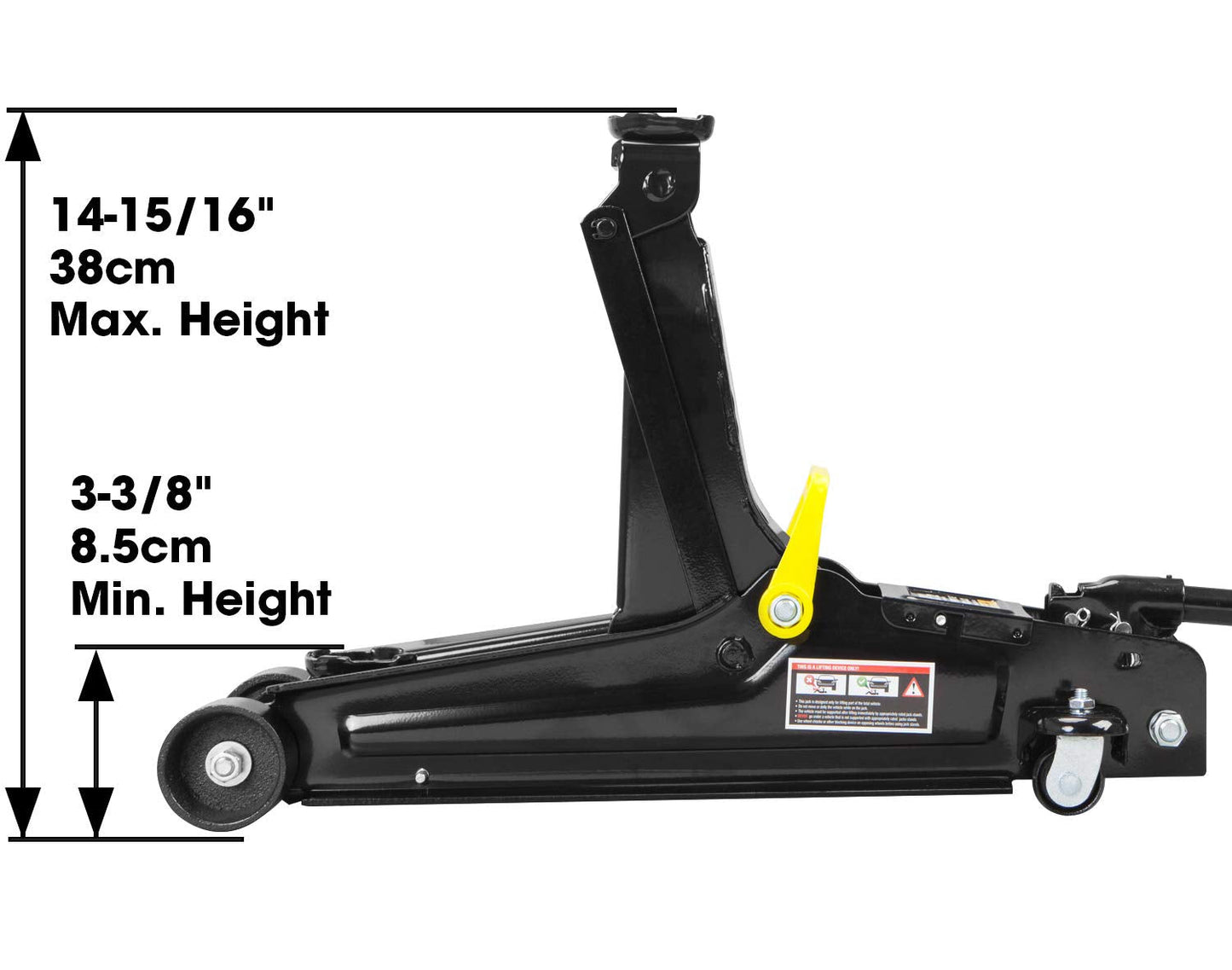 Torin TORT825051 Hydraulic Low Profile Trolley Service/Floor Jack with Single Piston Quick Lift Pump, 2.5 Ton (5,000 lb) Capacity, Black, Medium