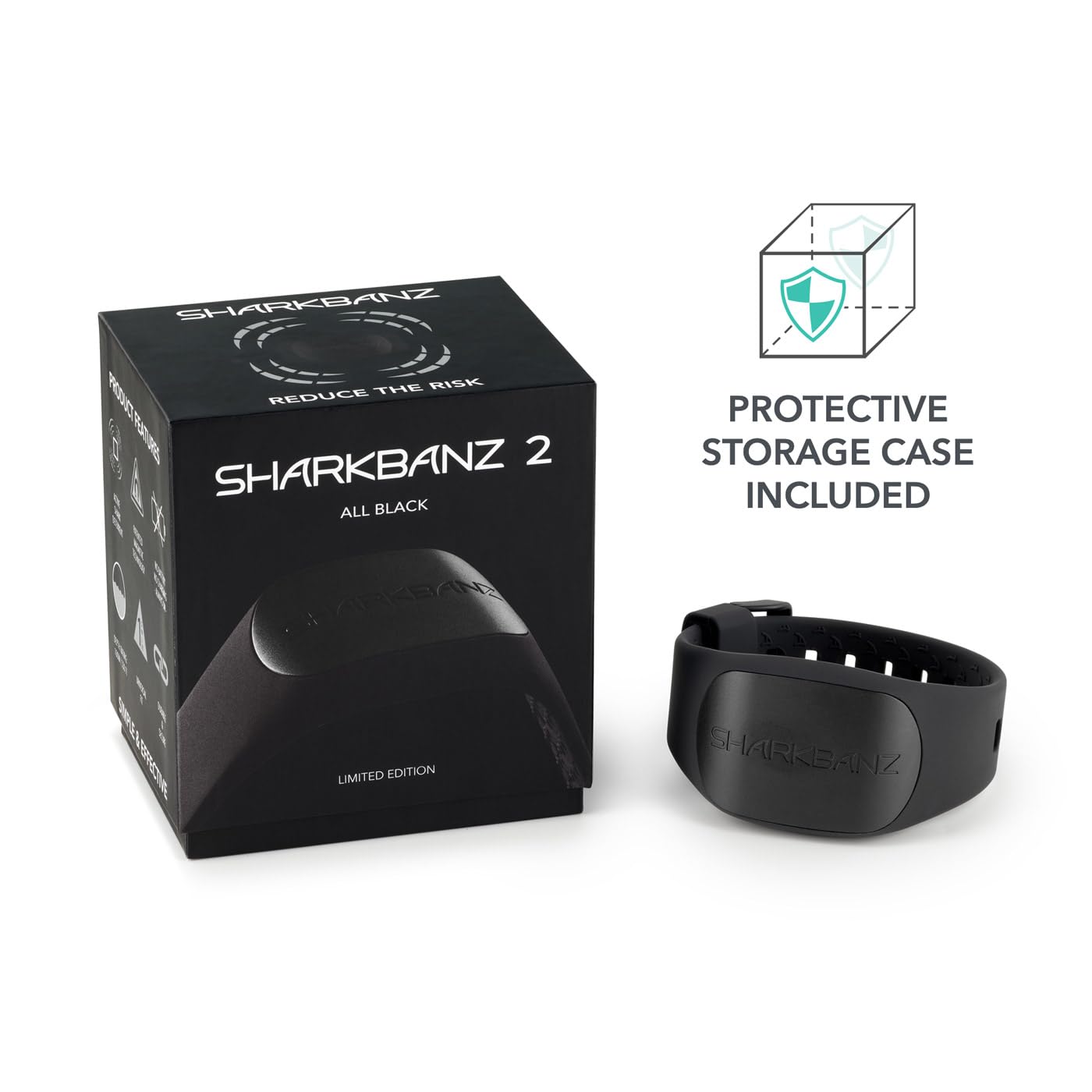 SHARKBANZ 2 - All Black Limited Edition - Magnetic Shark Deterrent Band for Swimming, Surfing, Diving, Snorkeling and All Ocean Sports
