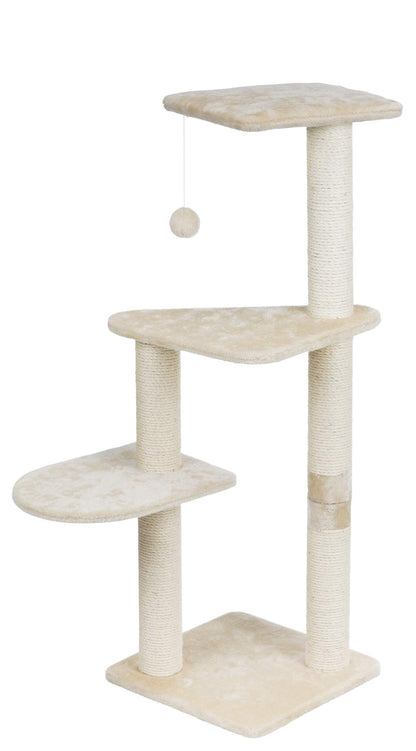 TRIXIE Pet Products Altea Cat Tree (Beige with paw prints), large (16 x 16 x 46 in.) (43884)
