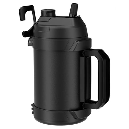 Zukro 1 Gallon Water Jug, One Gallon Large Triple Wall Insulated Metal Jug With Straw and Spout, No Sweat 128 oz Stainless Steel Sport Water Bottle Keeps Cold 48 Hours for Outdoors, Black