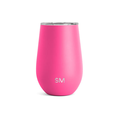 Simple Modern Wine Tumbler with Lid | Cute Stemless Glass Cup with Press-In Lid | Insulated Stainless Steel Coffee Mug | Gifts for Women Men Him Her | Spirit Collection | 12oz | Raspberry Vibes