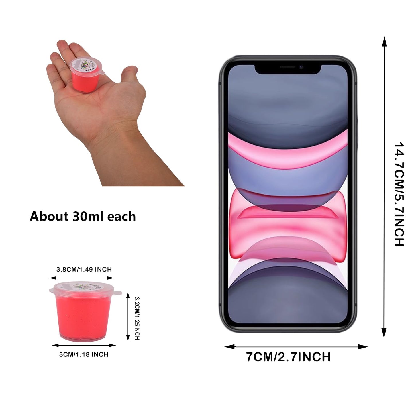 WUHUANIU 15 Pack Mini Slime, Butter Slime Party Favors, Soft Non-Sticky and Stretchy Slime Kit for Classroom Prizes, Christmas Stocking Stuffers, Goodie Bag Stuffers for Kids Boys Girls, N001 N002