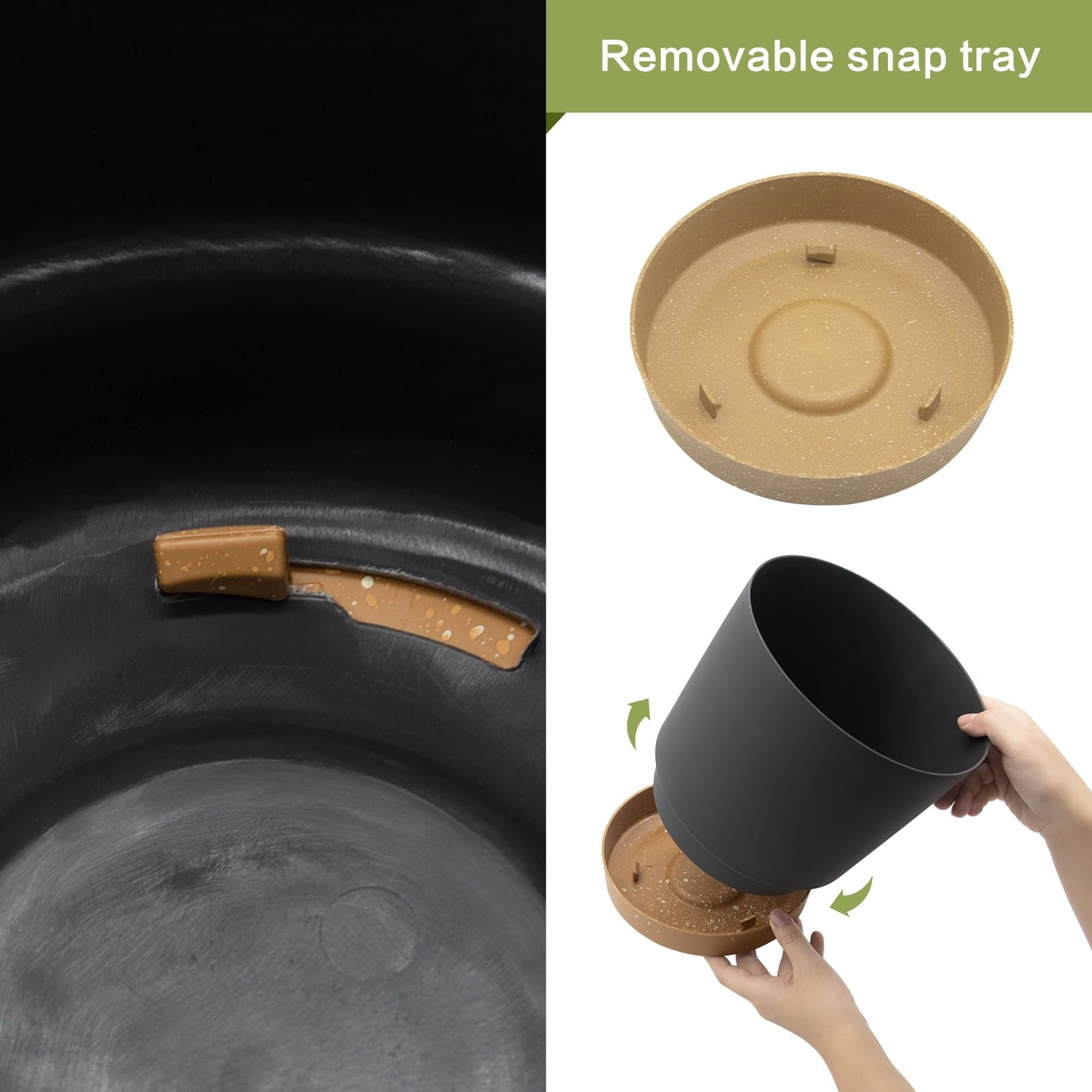 QCQHDU 8 inch Plant Pot, 2 Pack Planters for Indoor Plants with Drainage Holes & Saucer, Outdoor Flower Pots Home Garden Modern Decor