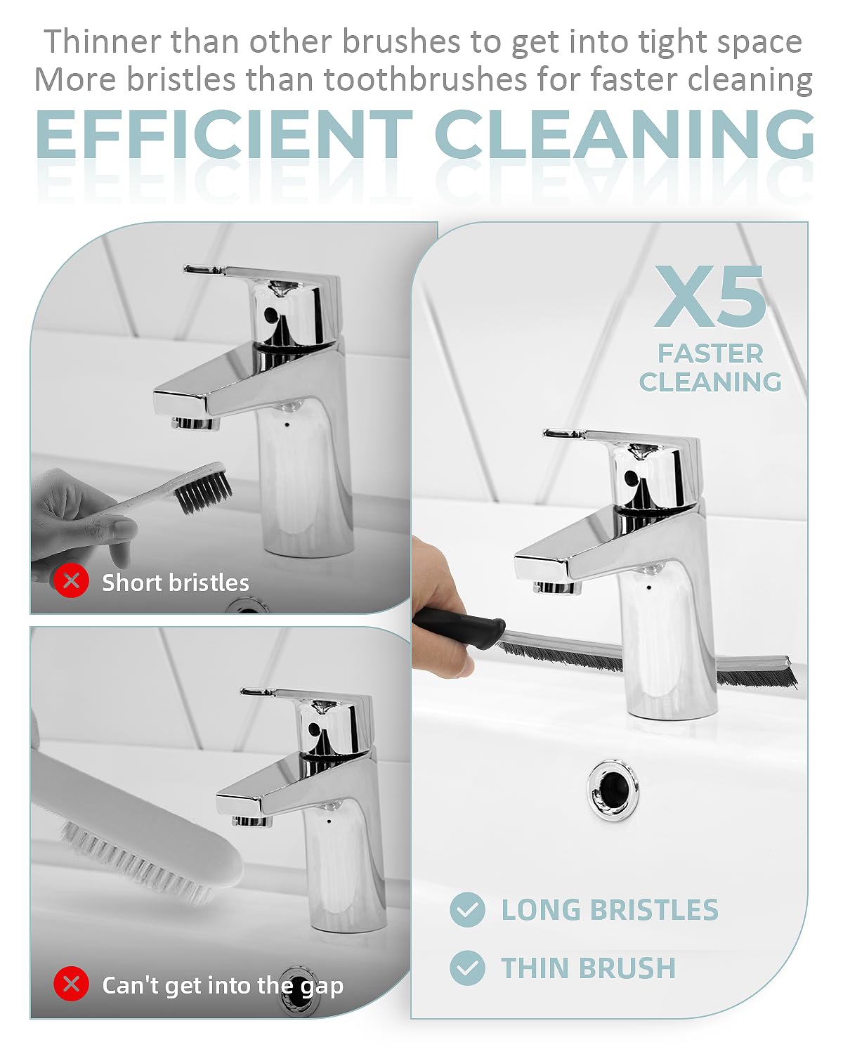 SXhyf Crevice Cleaning Brush - Grout Scrub Brush, House Cleaning Supplies, Gap Cleaning Tools, Home Essentials, Gifts for Women Men, Hard Bristle Crevice Cleaner Brush for Household Use, Bathroom