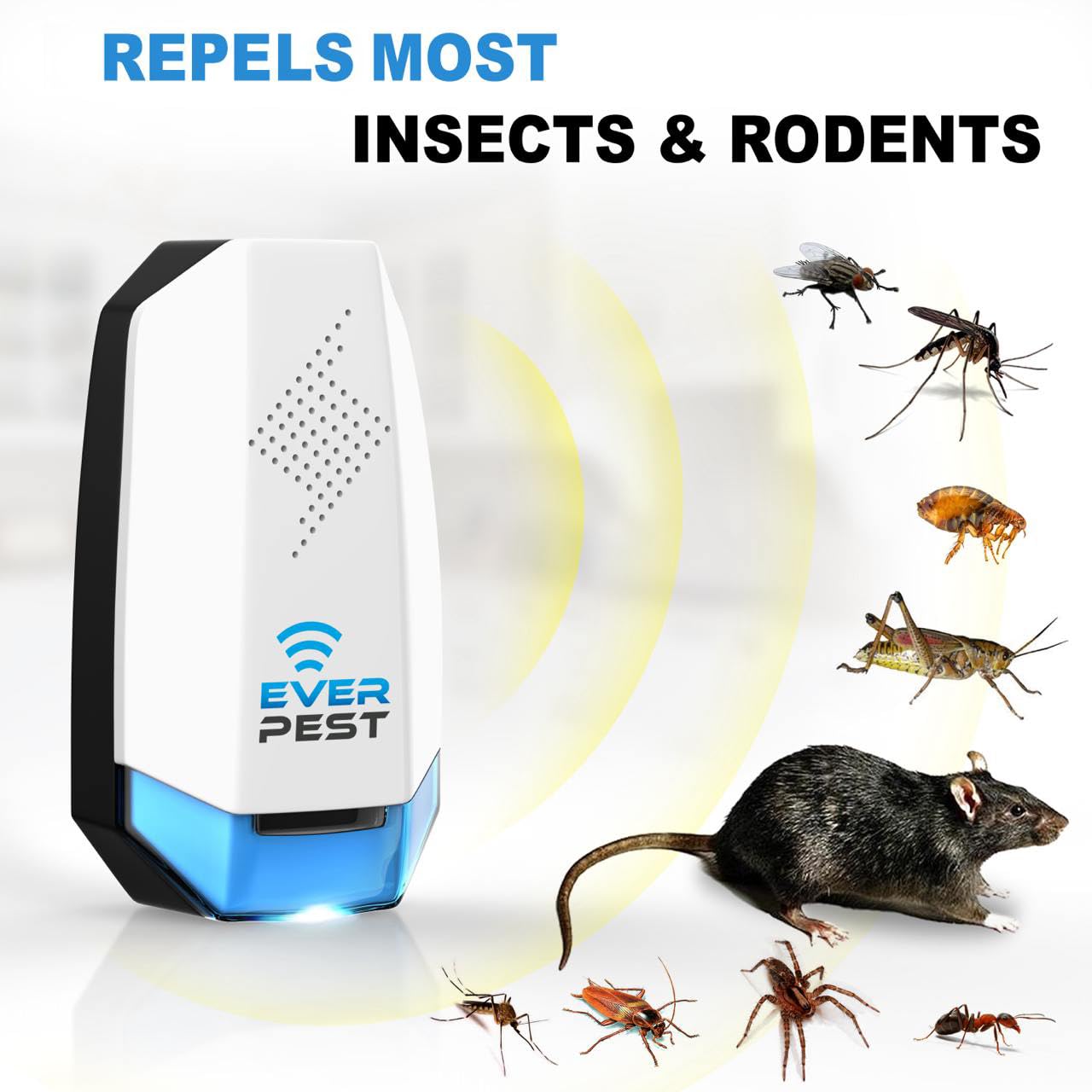 Ultrasonic Pest Repeller Control Plug in 2 Pack- Electronic Insect Defender - Roach Bed Bug Mouse Mosquito - Indoor Reject - for Cockroach Ants Mice Fly Rat Bedbug Model UD9284