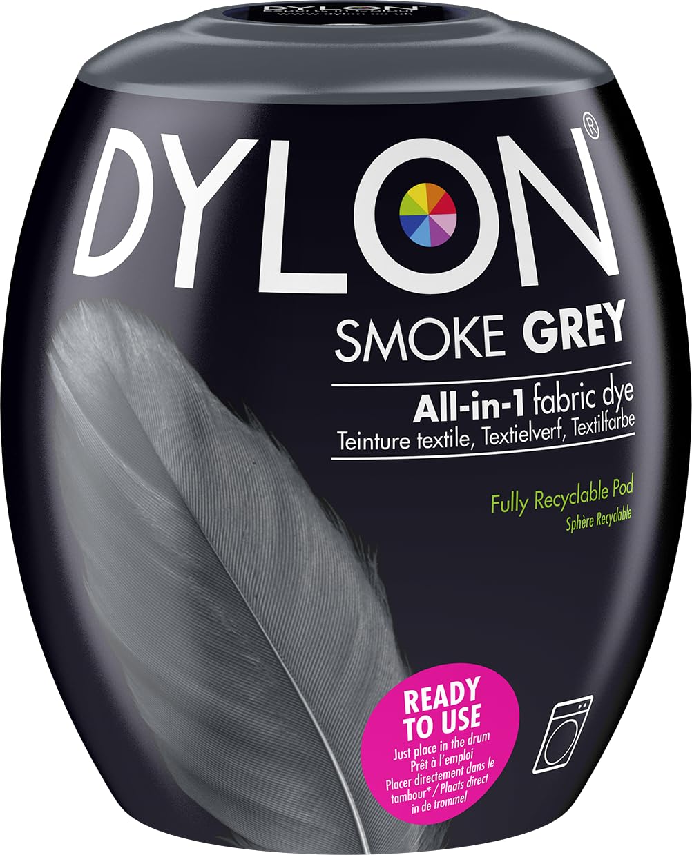 Dylon Washing Machine Fabric Dye Pod for Clothes & Soft Furnishings, Smoke Grey, 350 g (Pack of 1) (Packing May Vary)