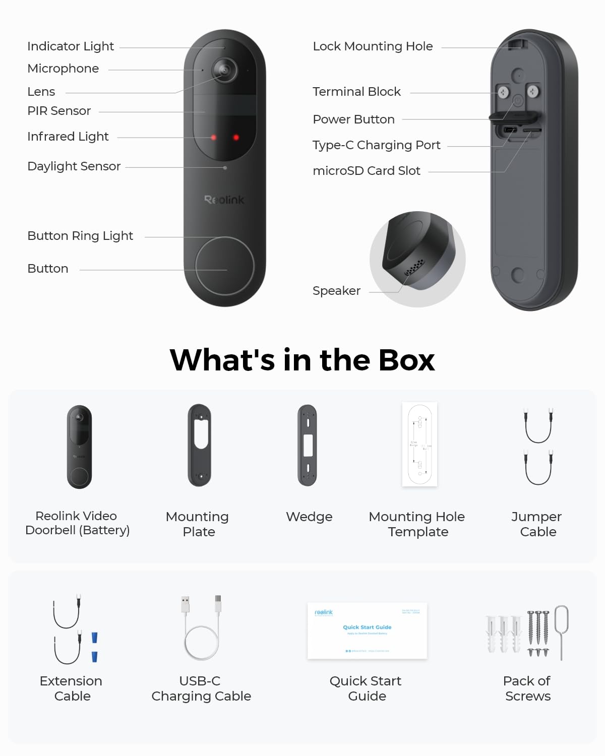 REOLINK Wireless 2K Battery Video Doorbell Camera, 150°x150° Head-to-Toe View, 2.4/5 GHz WiFi, Battery or Wired Power Options, Two-Way Talk, Person/Vehicle/Package Detection(Chime not Included)
