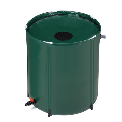 VINGLI 50 Gallon Collapsible Rain Barrel, Portable Water Storage Tank, Rainwater Collection System Downspout, Water Catcher Container with Filter Spigot Overflow Kit