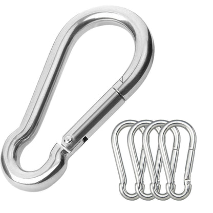 CAIDMOS 5PCS 3.15in Large Carabiner Clip, Stainless Steel Carabiner Heavy Duty, Spring Snap Hook, Locking Climbing Caribiners Clips for Gym, Plant Hanging, Outdoor Camping, Hiking. 600 lbs
