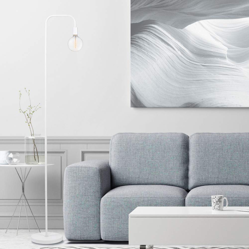 GLOBE Electric 67069 70" Matte White Floor Lamp with in-Line On/Off Foot Switch for Living Room, Bedroom, Home Improvement, Décor, and Office Accessories