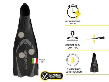 Cressi Pluma, Black/Silver, 41/42