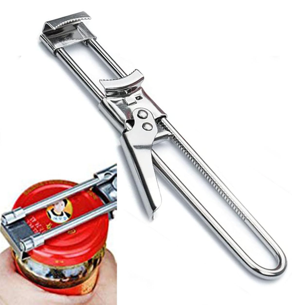 zengxiaoyun® Master Jar & Bottle Opener, Adjustable Multifunctional Stainless Steel Can Opener Jar Lid Gripper, Manual,Kitchen Accessories